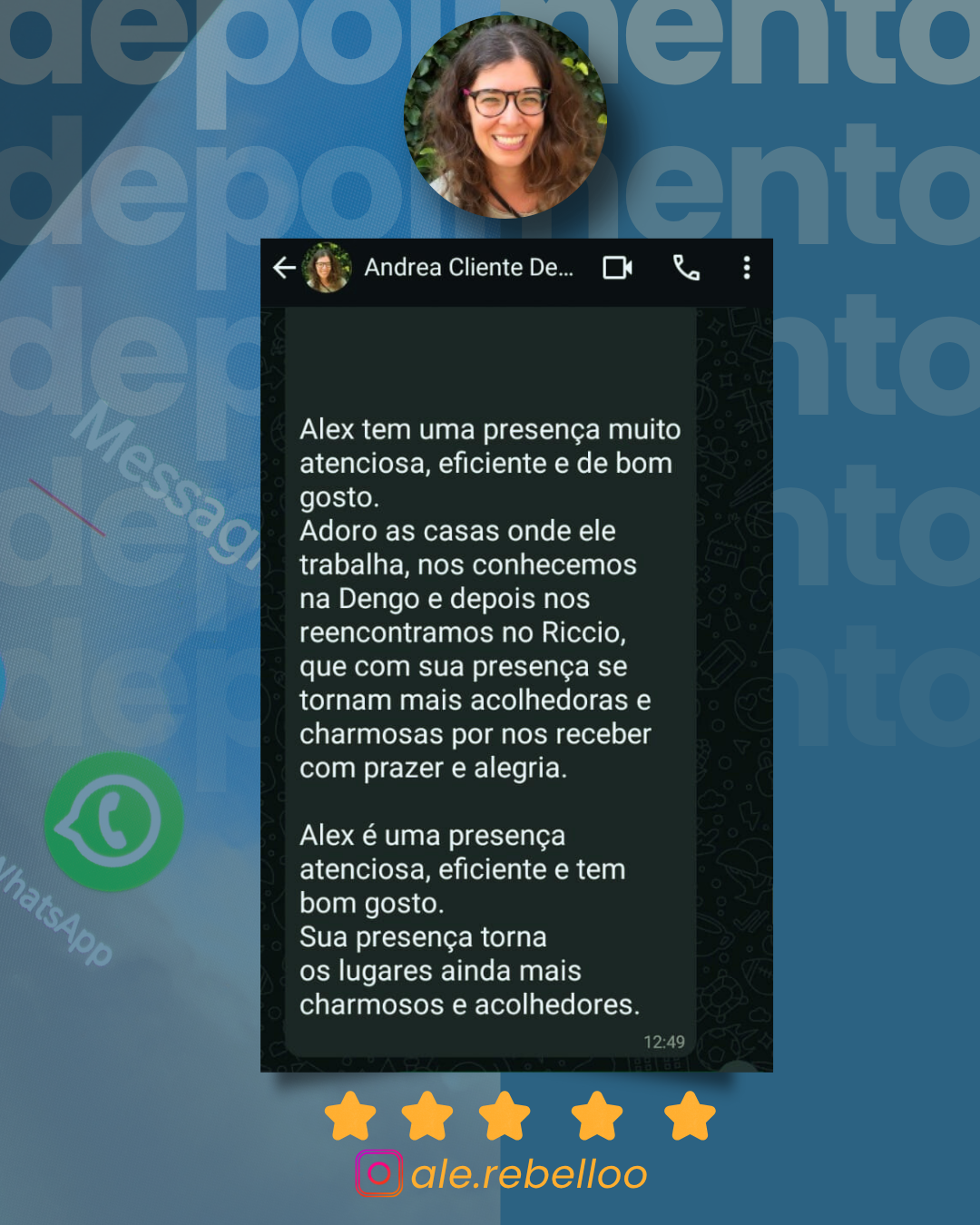 Depoimento real — Andrea Cliente Dengo